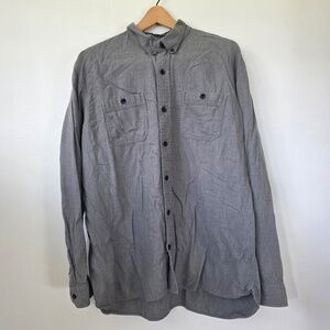 LL Bean Men's Gray Slightly Fitted Organic Cotton Flannel - XL